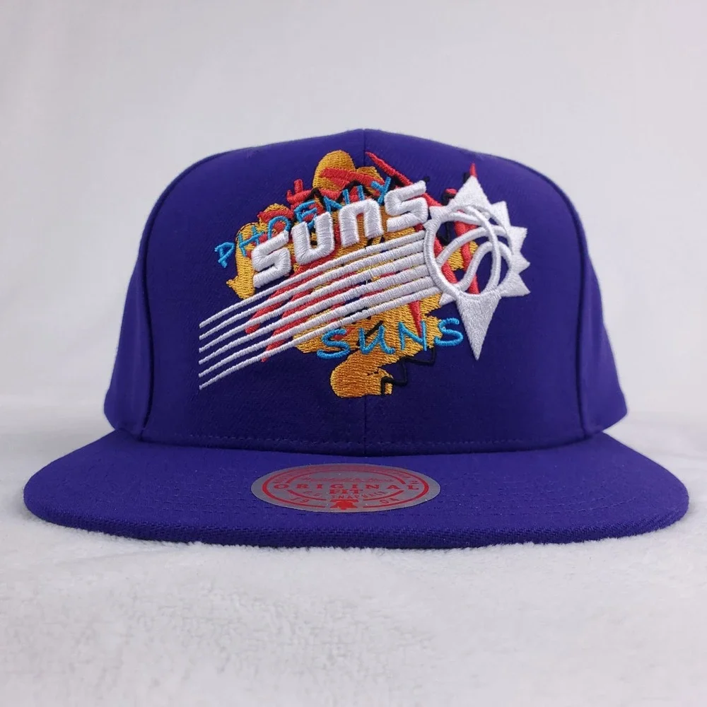 Phoenix Suns Mitchell & Ness NBA Snapback Hat‎ Cap 3D Logo Purple NWT